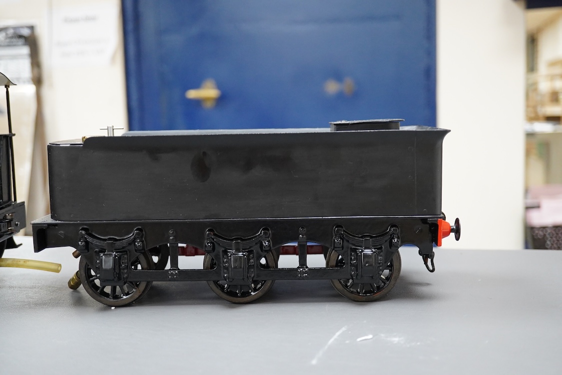 A Gauge 3 model railway live steam Bassett-Lowke 4-6-0 tender locomotive, ‘Experiment’ 66, fitted with a John Shawe manufactured ‘C’ type boiler and related paperwork, meths fired with two inside cylinders, the cab fitte